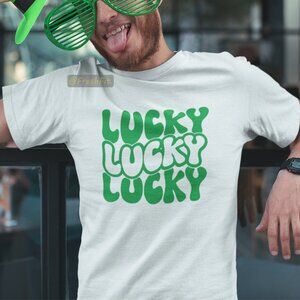 🆕Lucky Repeat White T-Shirt Graphic Tee